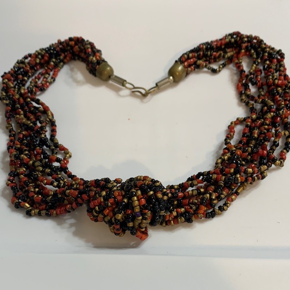 Jewelry - Handcrafted Beaded Necklace in Black and Red